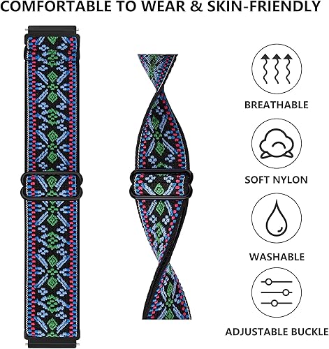 Miniatura 4 de Wanme Bandas elásticas para Samsung Galaxy Watch Active 2 de 1.575 pulgadas, 1.732 pulgadas, Galaxy Watch 1.654 pulgadas, Watch 3 1.614 pulgadas,