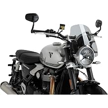 Puig 22618H New Generation Sport in 3 mm Acrylic aerodynamic Rounded Profile 40 mm Above Instrument Cluster high UV Resistance Wind Tunnel Tested, Light Smoke.