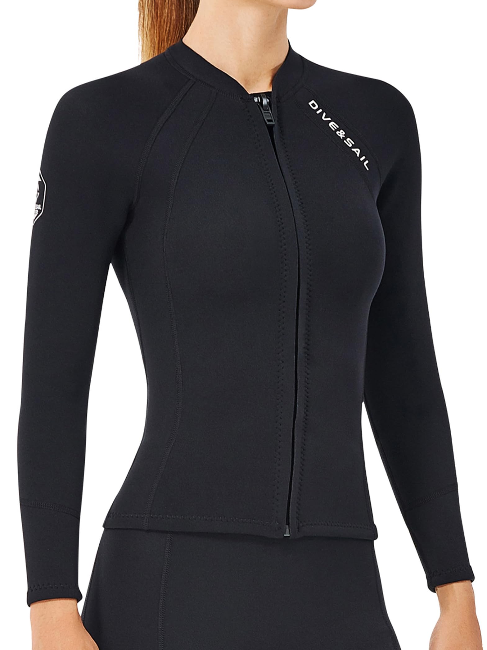 Giacca in neoprene da donna, 2 mm, giacca a maniche lunghe, per immersioni, rashguard per surf, nuoto snorkeling