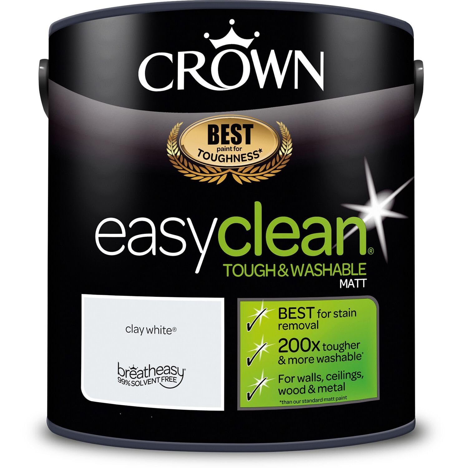 Wallpaper Empire Clay White Crown Easyclean Matt Emulsion Paint 5L – Washable & Wipeable Interior Wall Paint