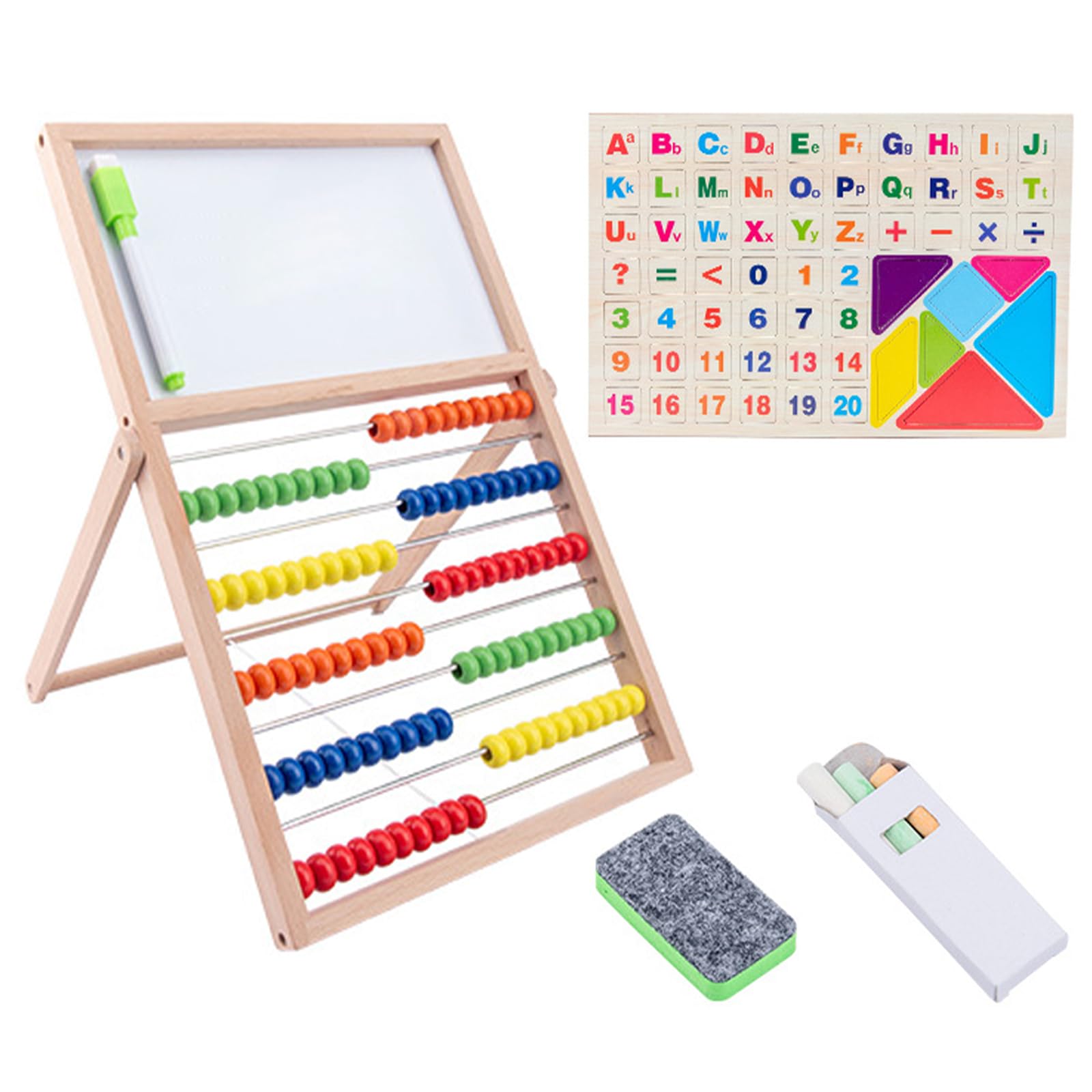 Tableau blanc double face en bois pour apprendre les mathématiques de la maternelle et l'école à la maison