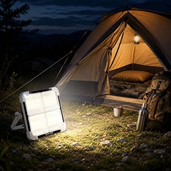 200W Solar LED Projektör, 3 Renk Işık Modlu Şarjlı Kamp Lambası, USB Girişli Güneş Panelli Acil Durum Işığı İP44 [Enerji Sınıfı E]