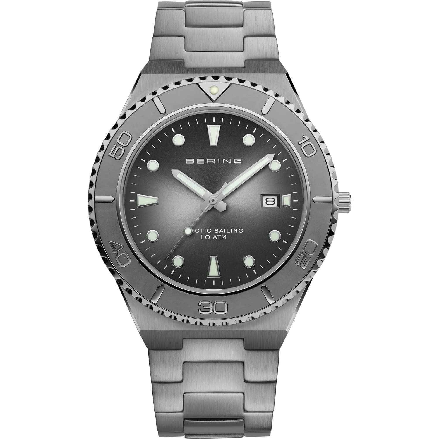 BERING Men's Watch Quartz Movement - Classic Collection with Stainless Steel and Sapphire Crystal 18940-777 , Grey