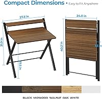 Vista 3 de GreenForest No Assembly Folding Desk, 2-Tier Compact Computer Desk with Shelf, Space Saving Foldable Table for Home Office, Dorm or Apartment