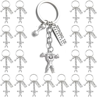PHAETON 20PCS Fitness Trainer Gifts Gym Keychain Weight Gym Lovers Inspirational Bodybuilding Inspirational Gift for Fitness Lovers