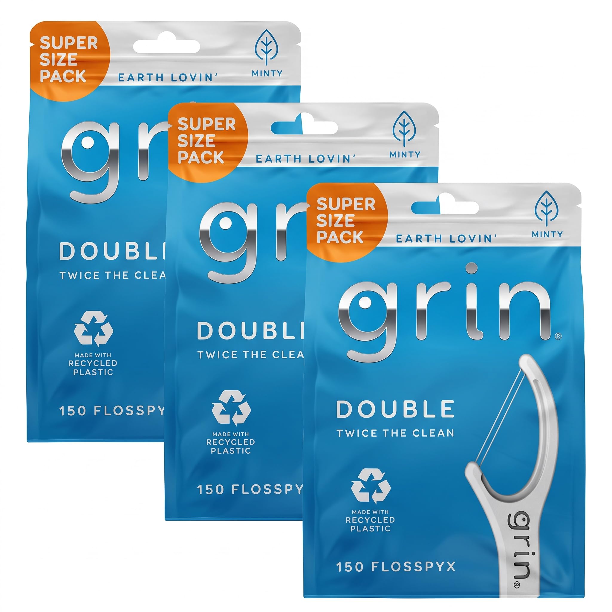 Grin Floss Picks - 150 Count, Minty Fresh -9 Grin Floss Picks - 150 Count, Minty Fresh -9