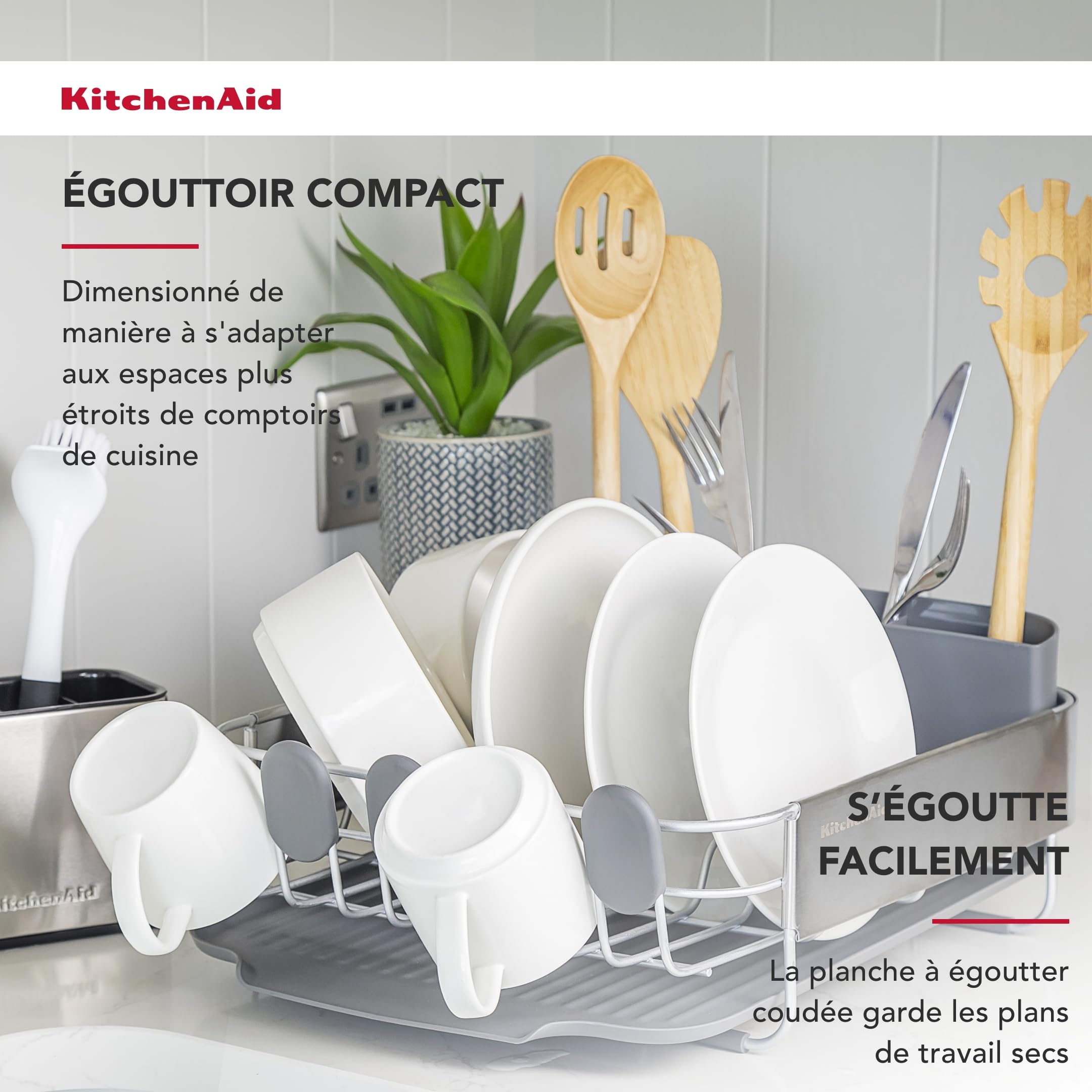 KitchenAid Support compact pour le séchage de la vaisselle - Gris anthracite