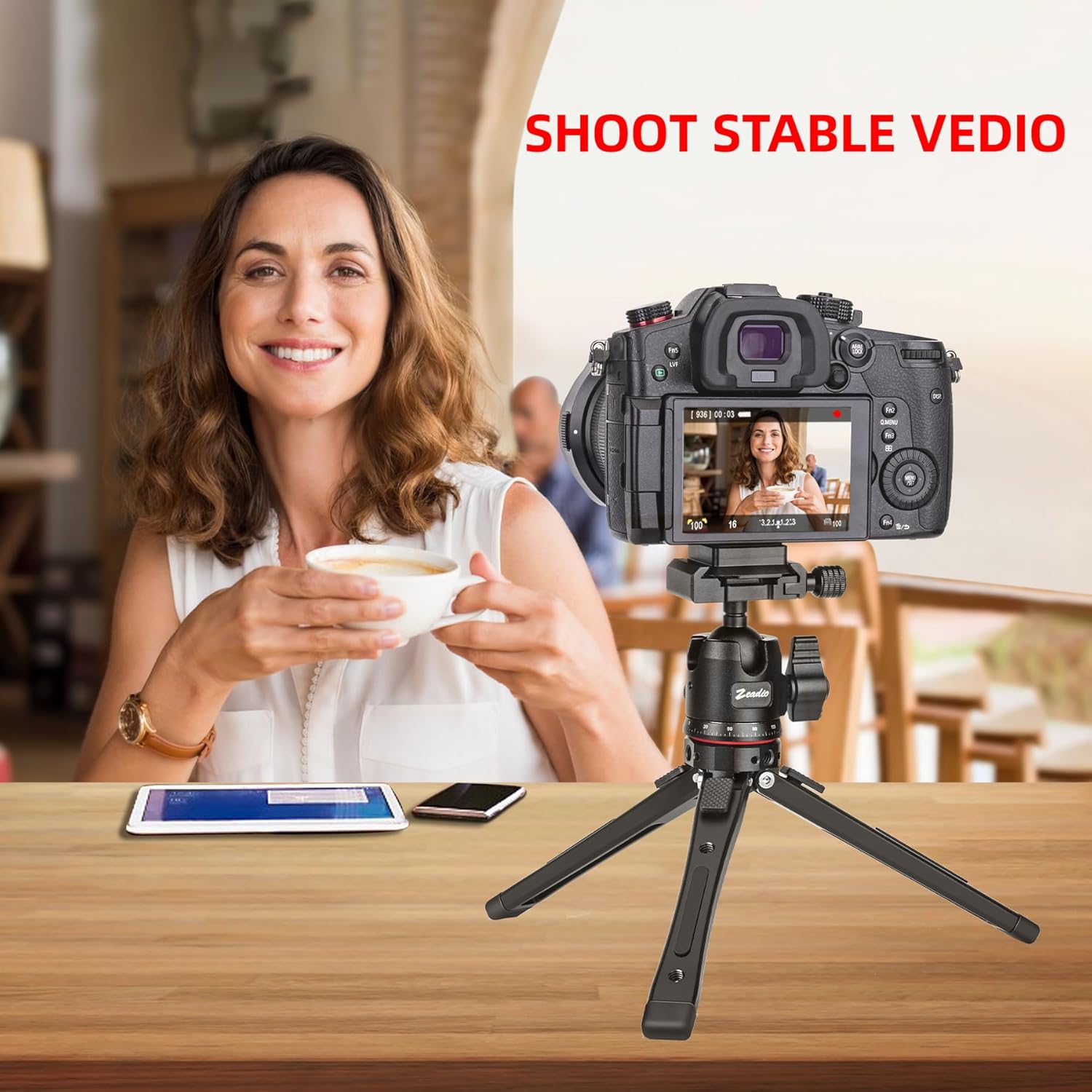 Zeadio Professional 360° Panoramic Ball Head Mount with Arca Swiss Quick Release Plate, Heavy-Duty Tripod Head and Camera Mount with 1/4" Screw and 3/8" Thread Adapter