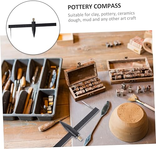 Miniatura 8 de EXCEART Brújulas de grabado, herramientas de cerámica de arcilla regla de precisión, regla de corte de cerámica de arcilla regla de corte de