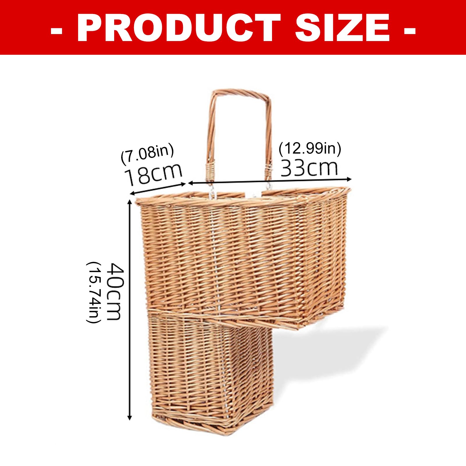 Panier d'escalier en osier tissé à la main pour le rangement à domicile, design respirant, idéal pour les climats humides, panier de rangement tissé portable
