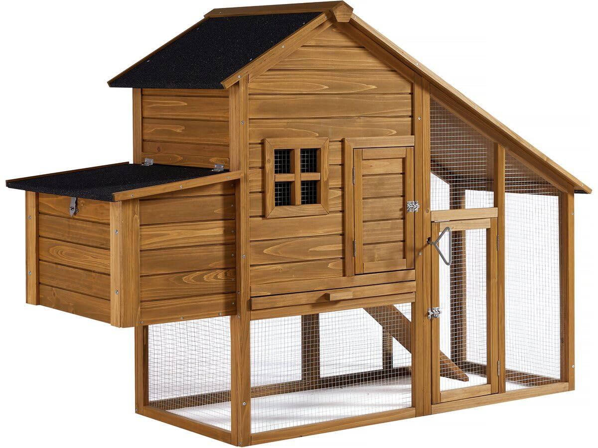 Poulailler Princesse avec pondoir en Bois - 4 Poules - Marron
