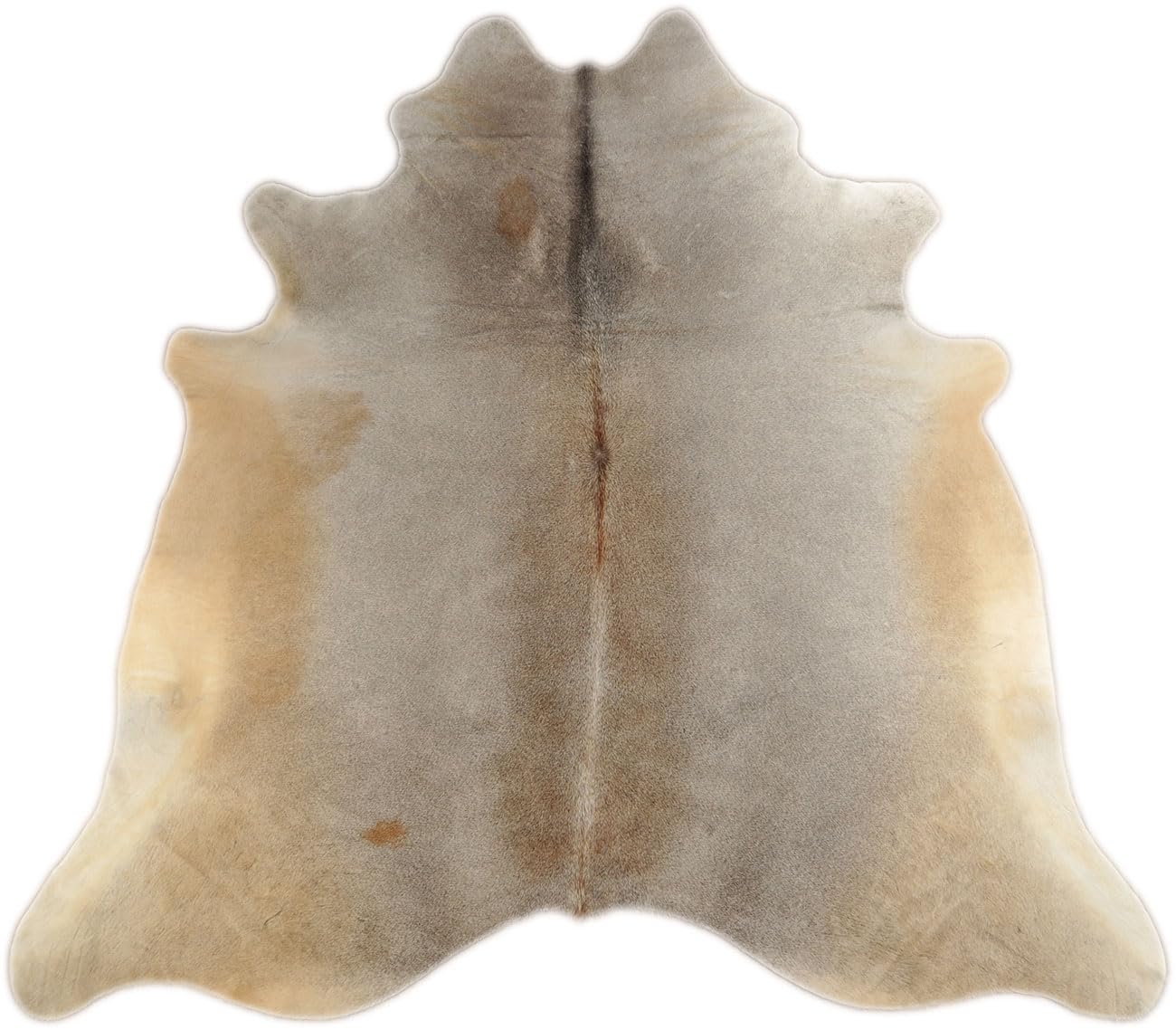 KUHFELL RINDERFELL GRAU BEIGE ca. 200 x 230 cm Fell Teppich VON KUHFELLE ONLINE