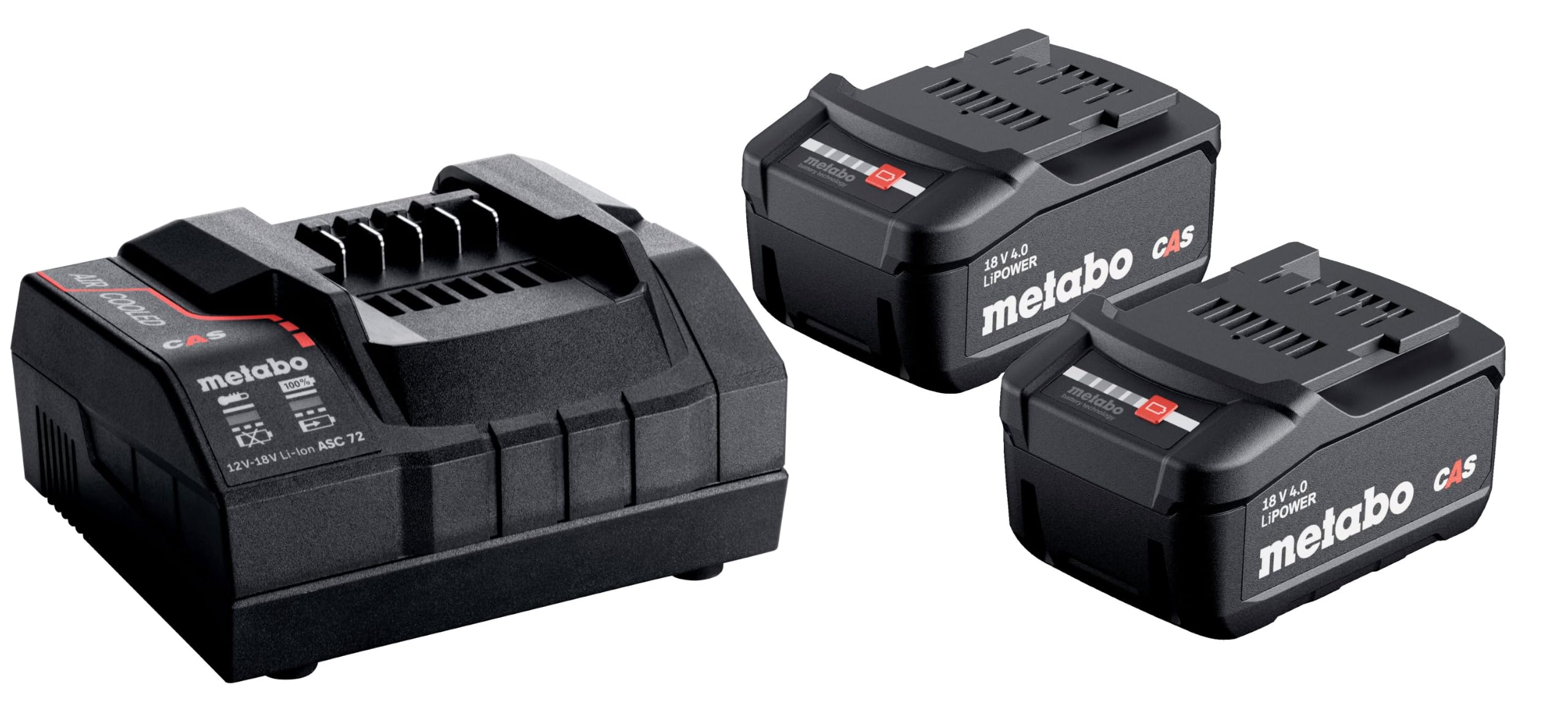 Metabo (685050000) Basic Set 2 X 4.0Ah 18V Lipower Batteries With Asc 55 Charger