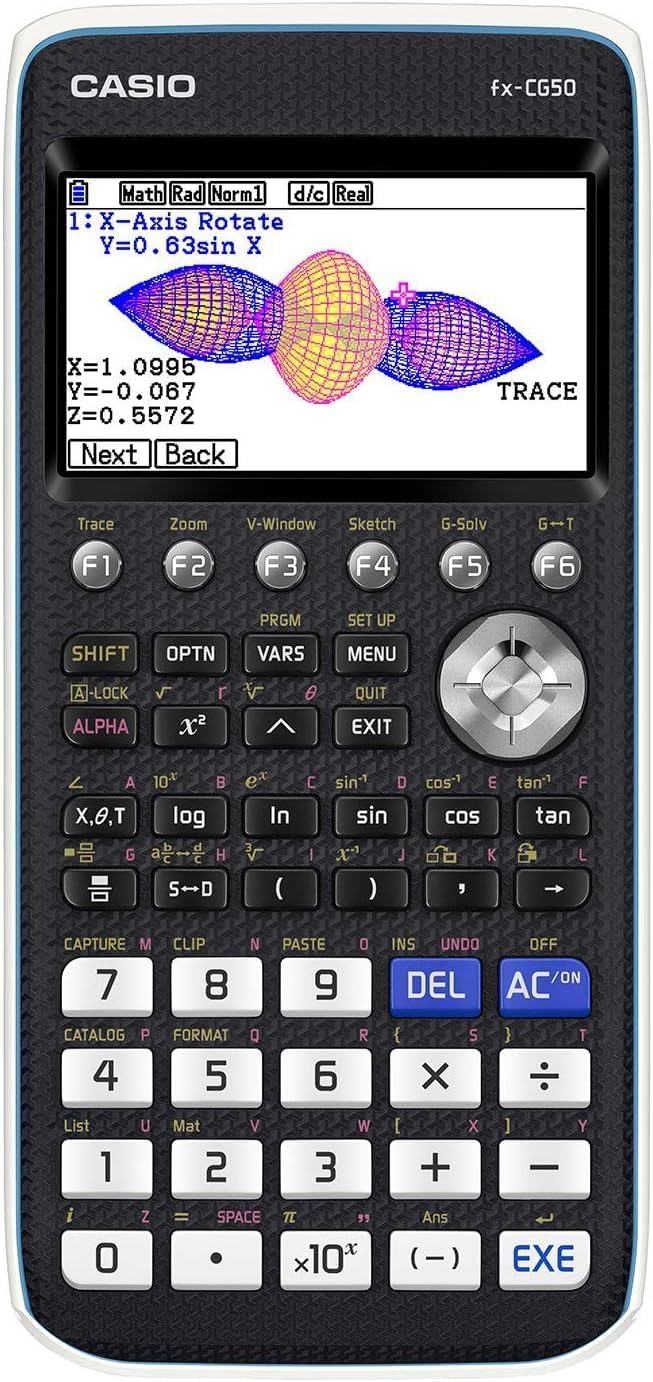 Casio PRIZM FX-CG50 Graphing Calculator - 3D Graphing - Natural-VPAM, Icon Menu Display, Slide-on C