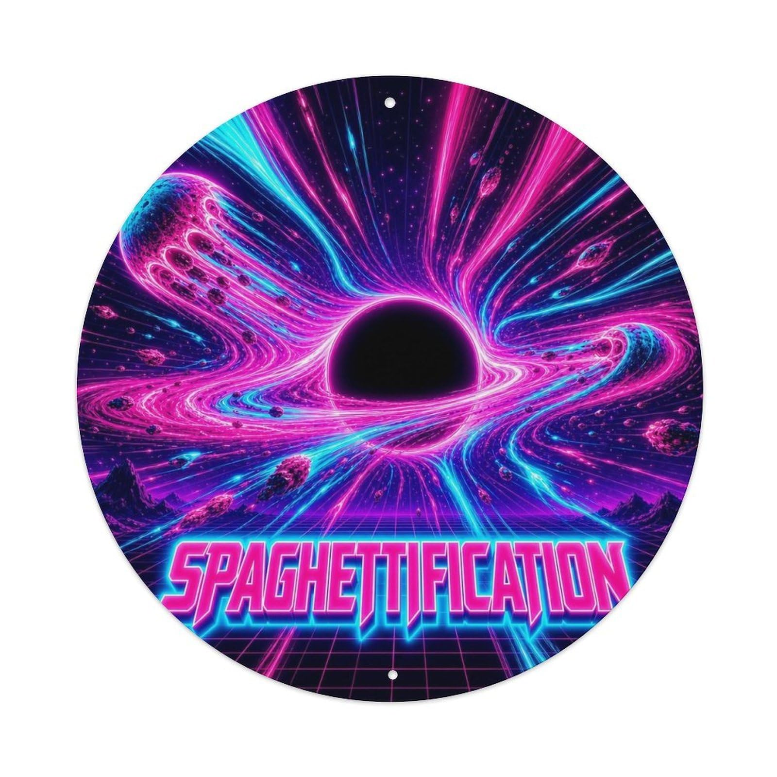 Black Hole Spaghettification Deep Space Cosmic Physics Metal Tin Sign