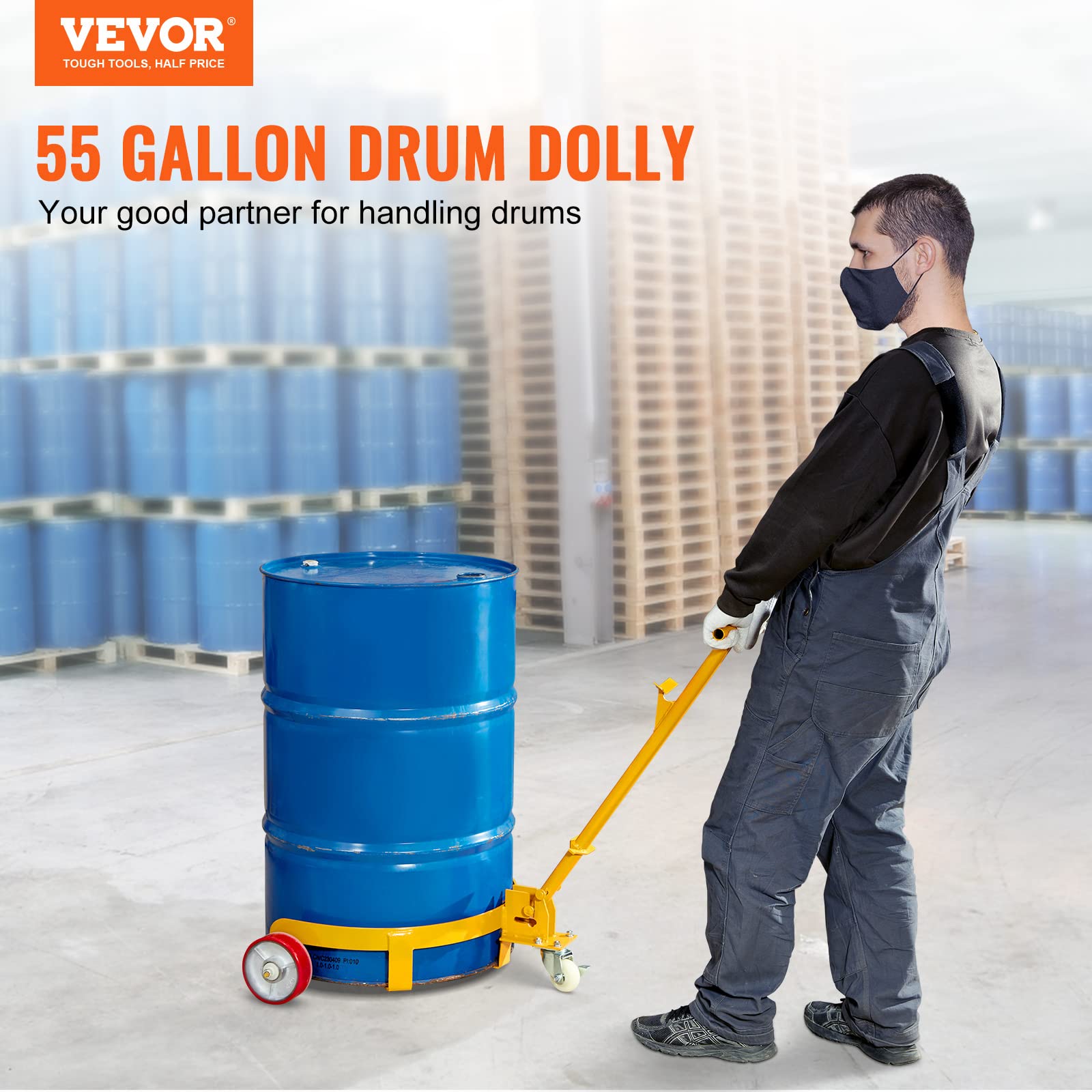Chariot Pour Fût De 55 Gallons - Avec Poignée Et Roulettes, Robuste