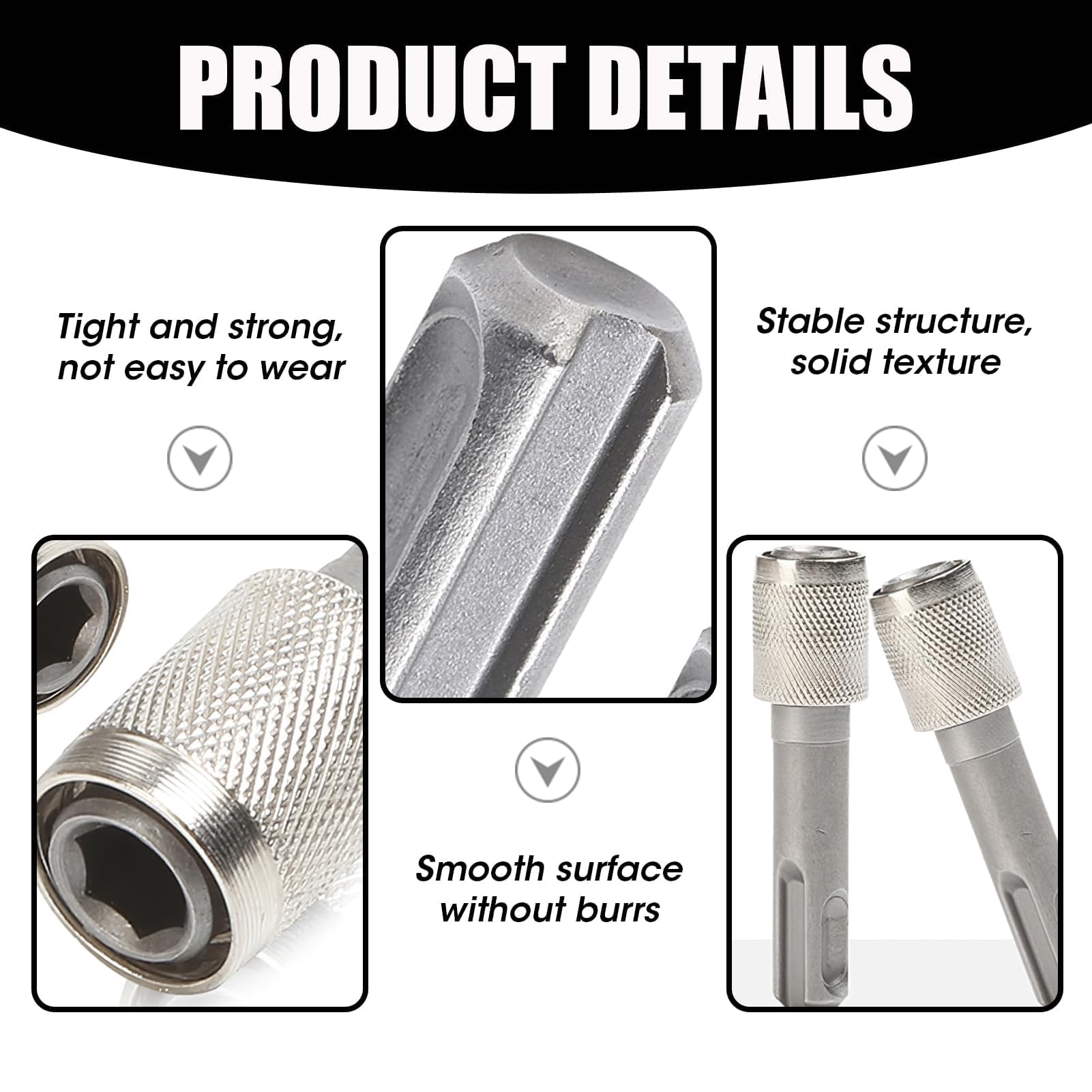 3 Adattatori SDS Plus A 6,35mm (1/4") - Per Trapani A Percussione, Convertitore Per Punte Esterne - Foto 2