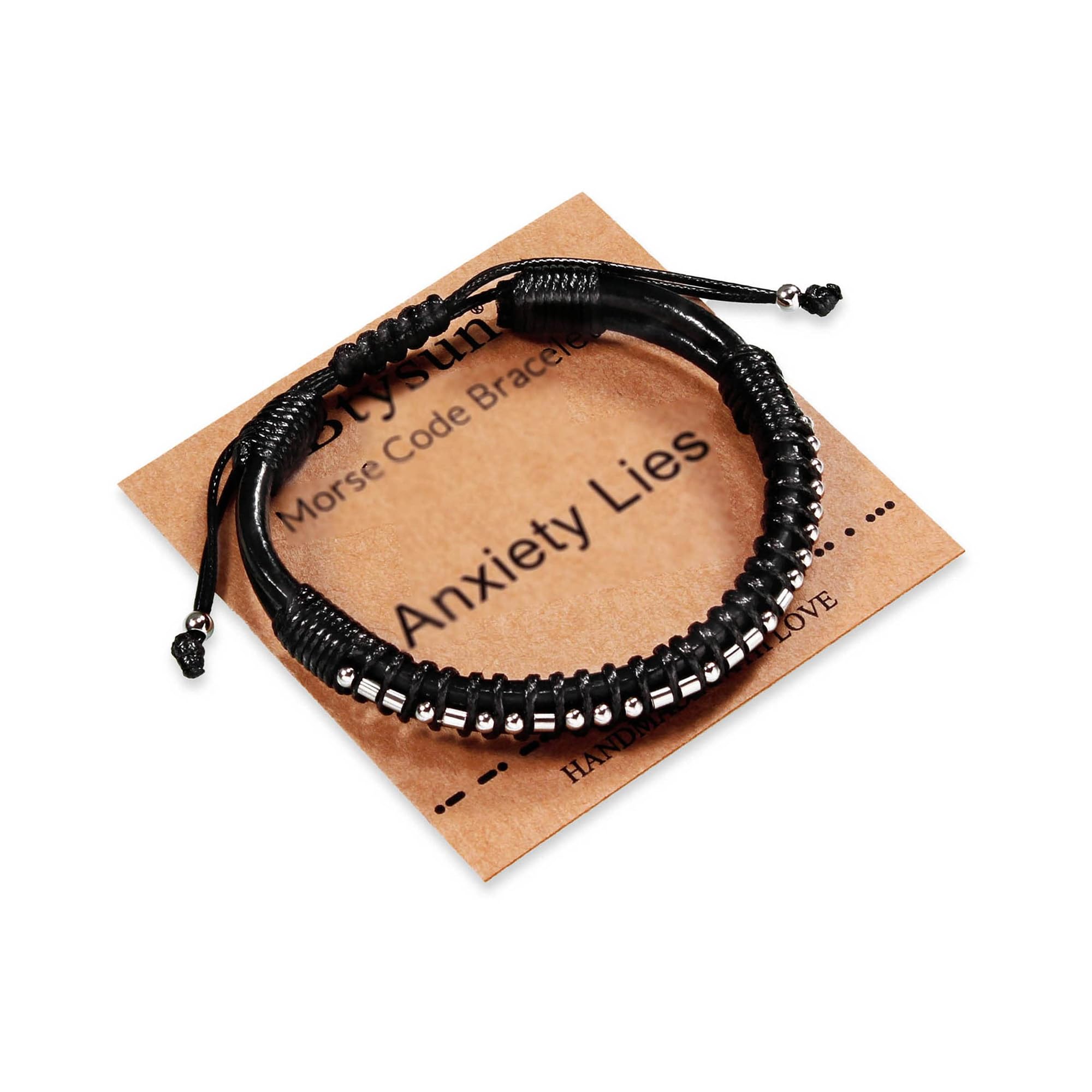 Btysun Fathers Day Gift, Gifts for Men Morse Code Bracelets for Men 2026 Graduation Gifts Mens Bracelet for Him Boyfriend Husband Leather Bracelet Motivational Birthday Jewelry Stocking Stuffers