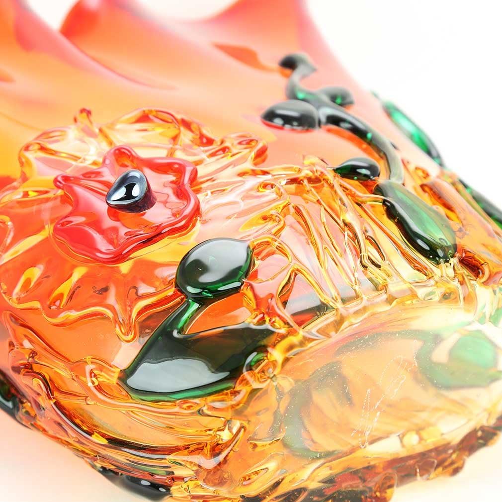 Glass Of Venice Murano Glass Abstract Flower Vase - Red