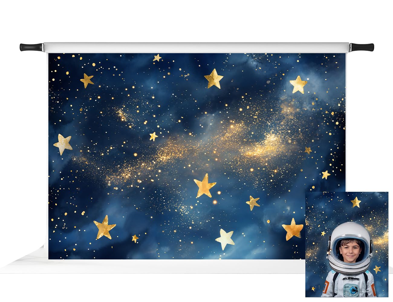 7x5ft Starry Night Sky Backdrop for Birthday Party — Galaxy Background Photo Studio Props (DESIGN MAY VARY)