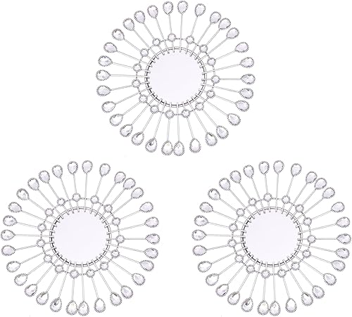 Vista 10 de Manortang Decoración de pared dorada de metal de 9 pulgadas, arte abstracto de sol, luna y estrella, arte de pared adornado con planeta místico