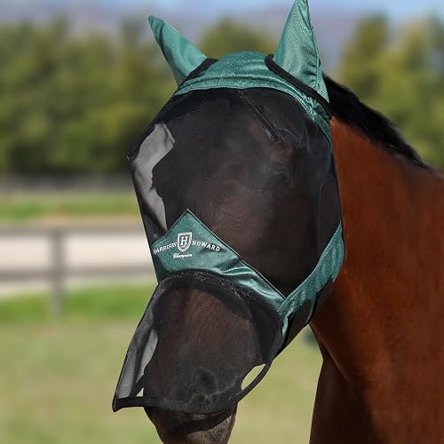 Harrison Howard Pro Luminous - Máscara antimoscas para caballo, cobertura facial completa, espacio amplio…