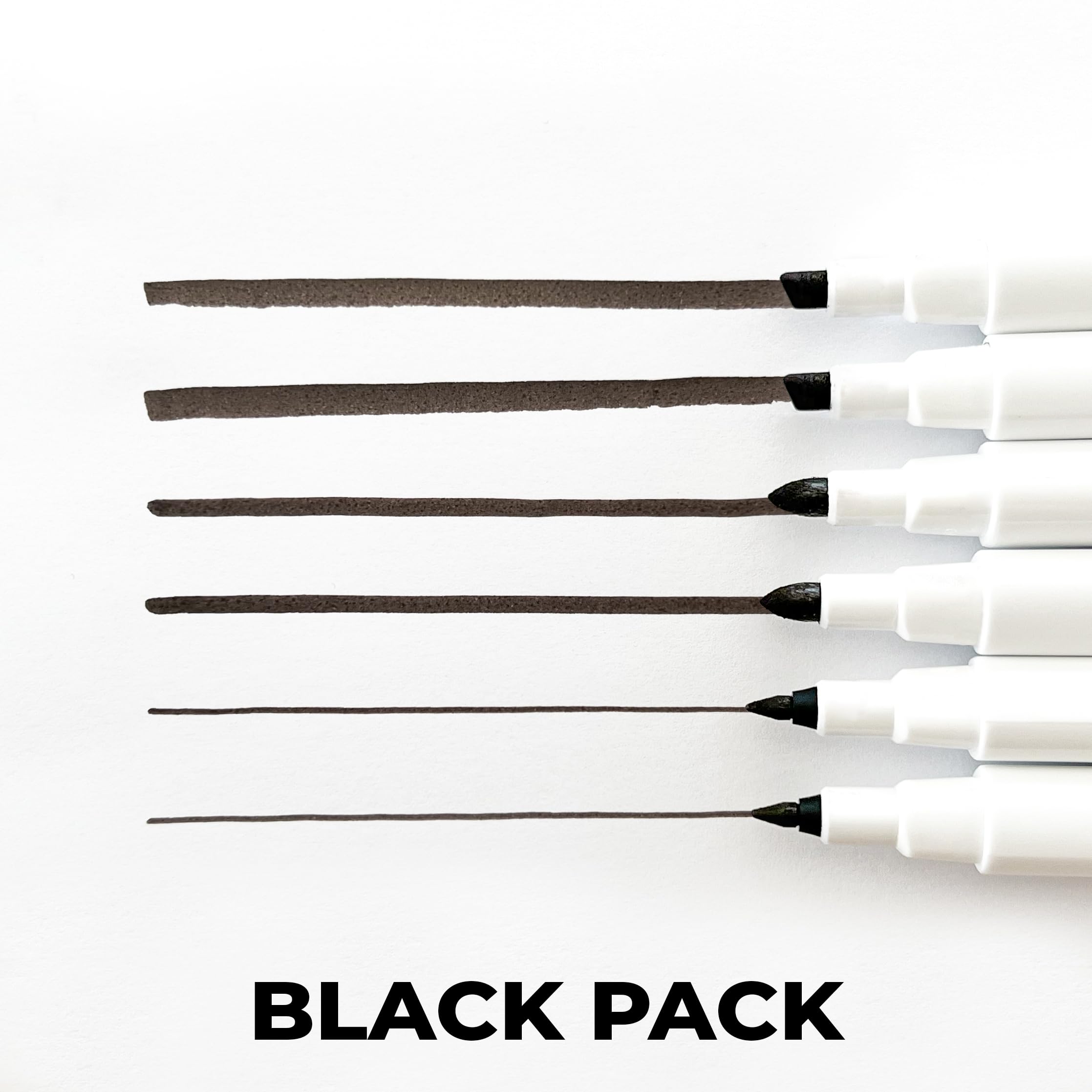 Siser Sublimation pens - Black Pack - Set of 6 felt-tip pens with round tip, fine and wedge-shaped tip. Versatile and compatible with the plotters