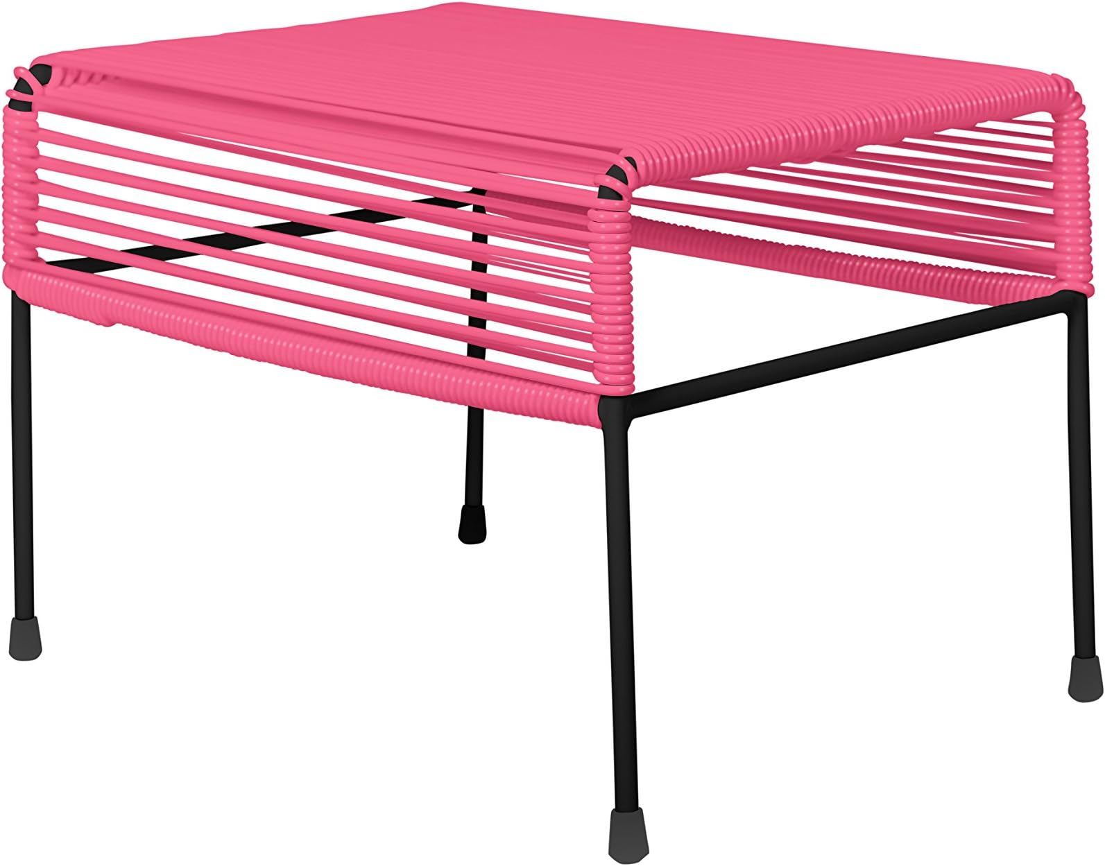 Innit Designs Adam Ottoman, Pink Weave on Black Frame
