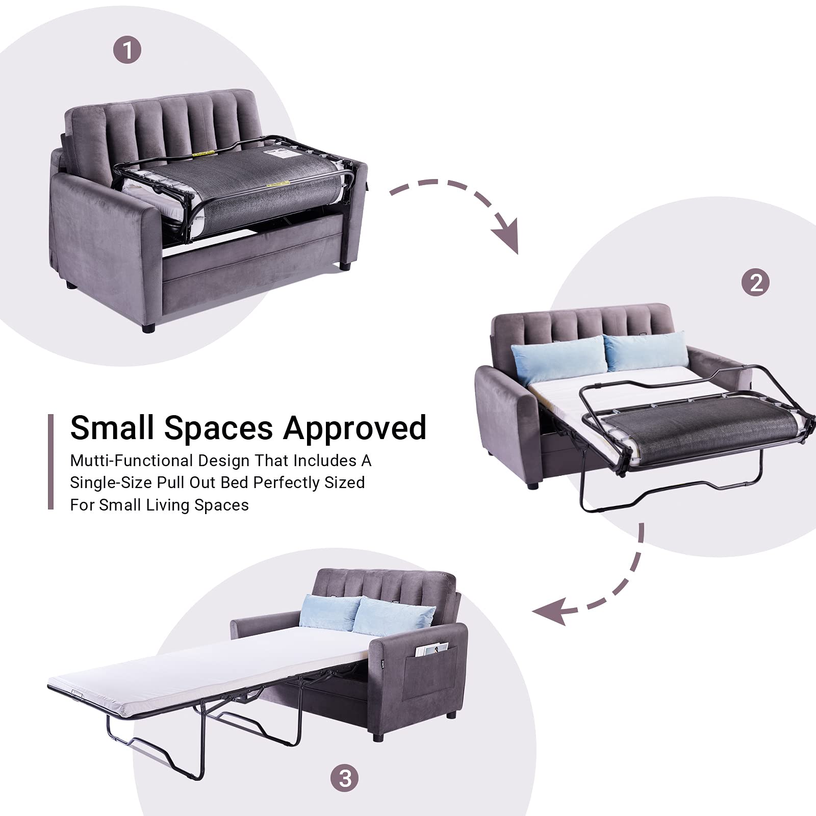 SURFLINE Pull Out Sofa Bed Sleeper Sofa Bed Loveseat Sleeper with