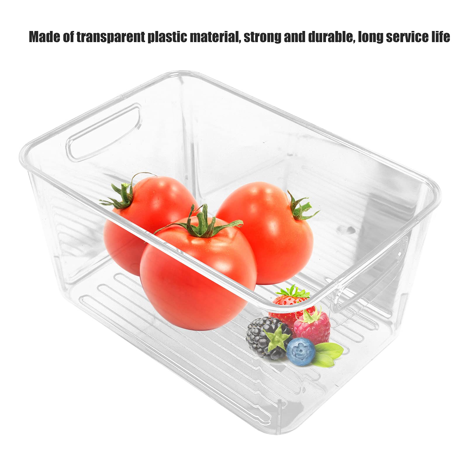 für Küchenorganisatoren, 4PCS Transparente Lagerbehälter für Kühlschrank und Schrank, Plastikkörbe mit Deckel für die Lagerung von Lebensmitteln, klare stapelbare Kisten