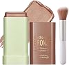 3-in-1 Bronzer, Blush & Contour Stick – Multi-Use Cream Makeup Stick for Cheeks, Lips & Eyes, Long-Lasting, Smooth & Blendable, Brown Tone, Shimmer Glow Blusher for Natural Radiance