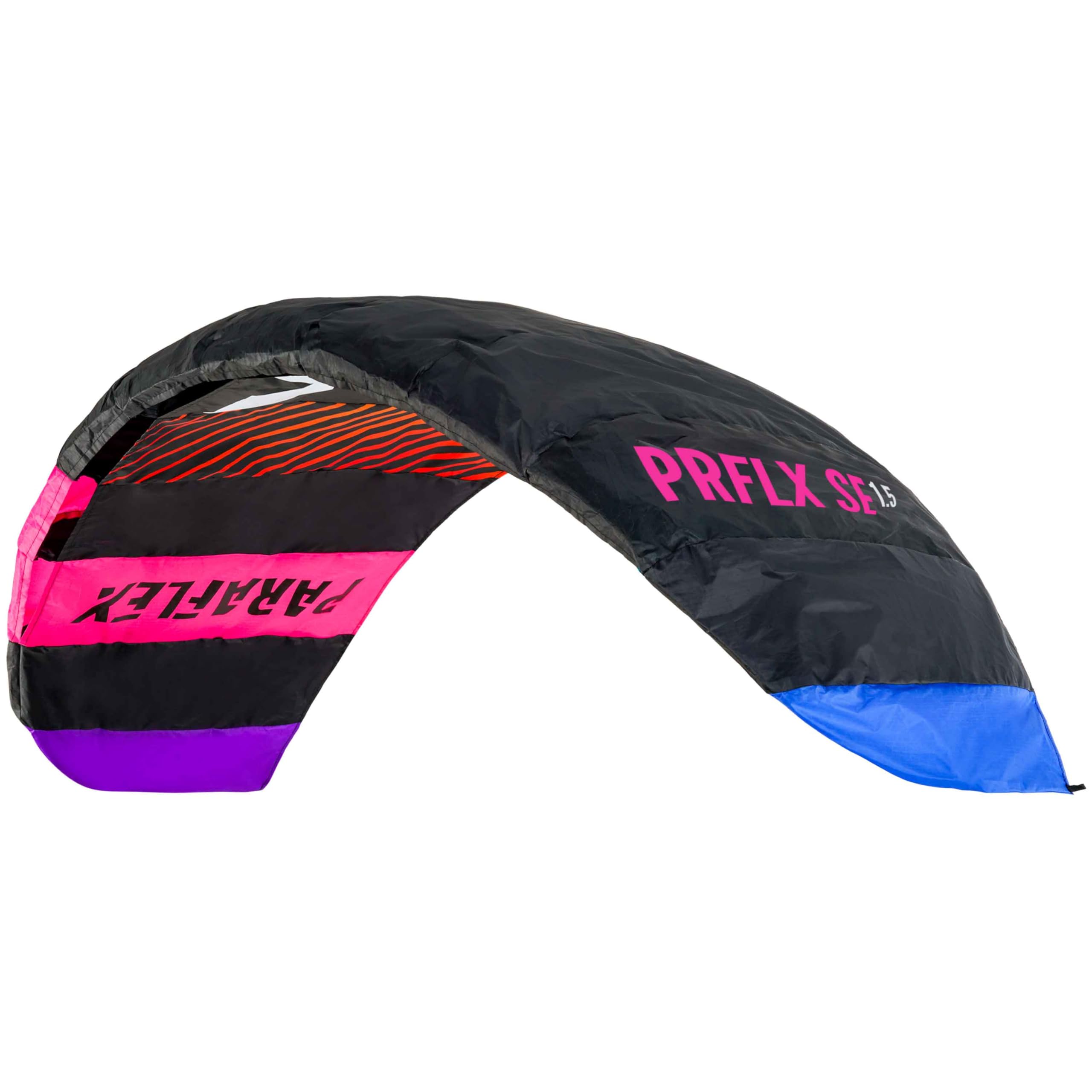 Wolkenstürmer Paraflex SE 1.5 Cerf-Volant Pilotable 2 Lignes, Noir/Arc-en-Ciel, 150 cm, Dyneema 75 kg, Dès 14 Ans