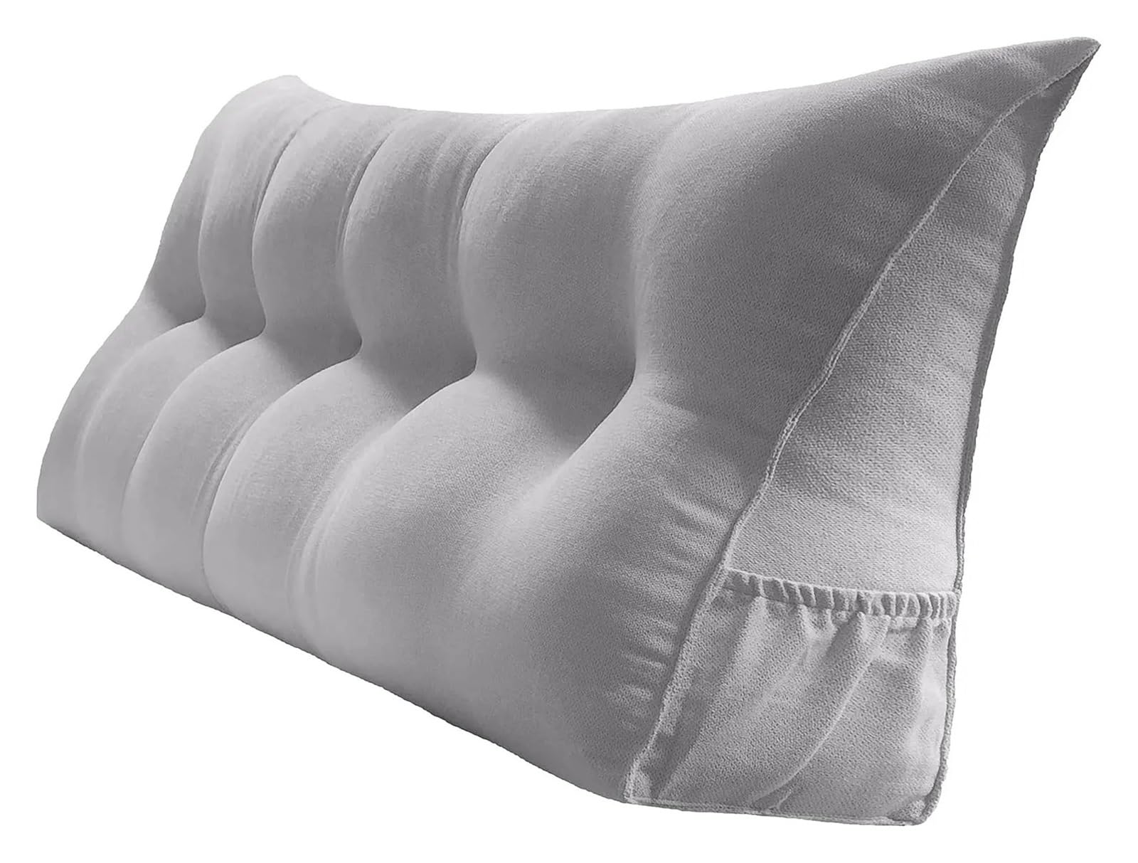 GMGQJST Headboard Pillow Triangular Reading Bed Rest Pillow Large Bolster Cushion Headboard Backrest Wedge Pillow(Chalk Grey, Queen: 59 X 8 X 20 Inches)