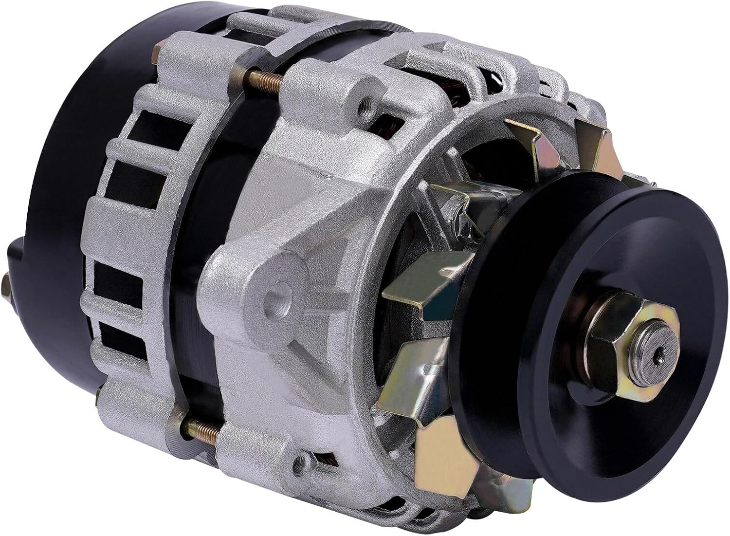 Permanent Magnet Ac Generator,12 V -14 V Permanent Magnetic Alternator W/Pre-Drilled Holes,Single-Wheel Design & Speed 4500r/Min For Agricultural Vehicles, Tricycles. (1500W-24V)