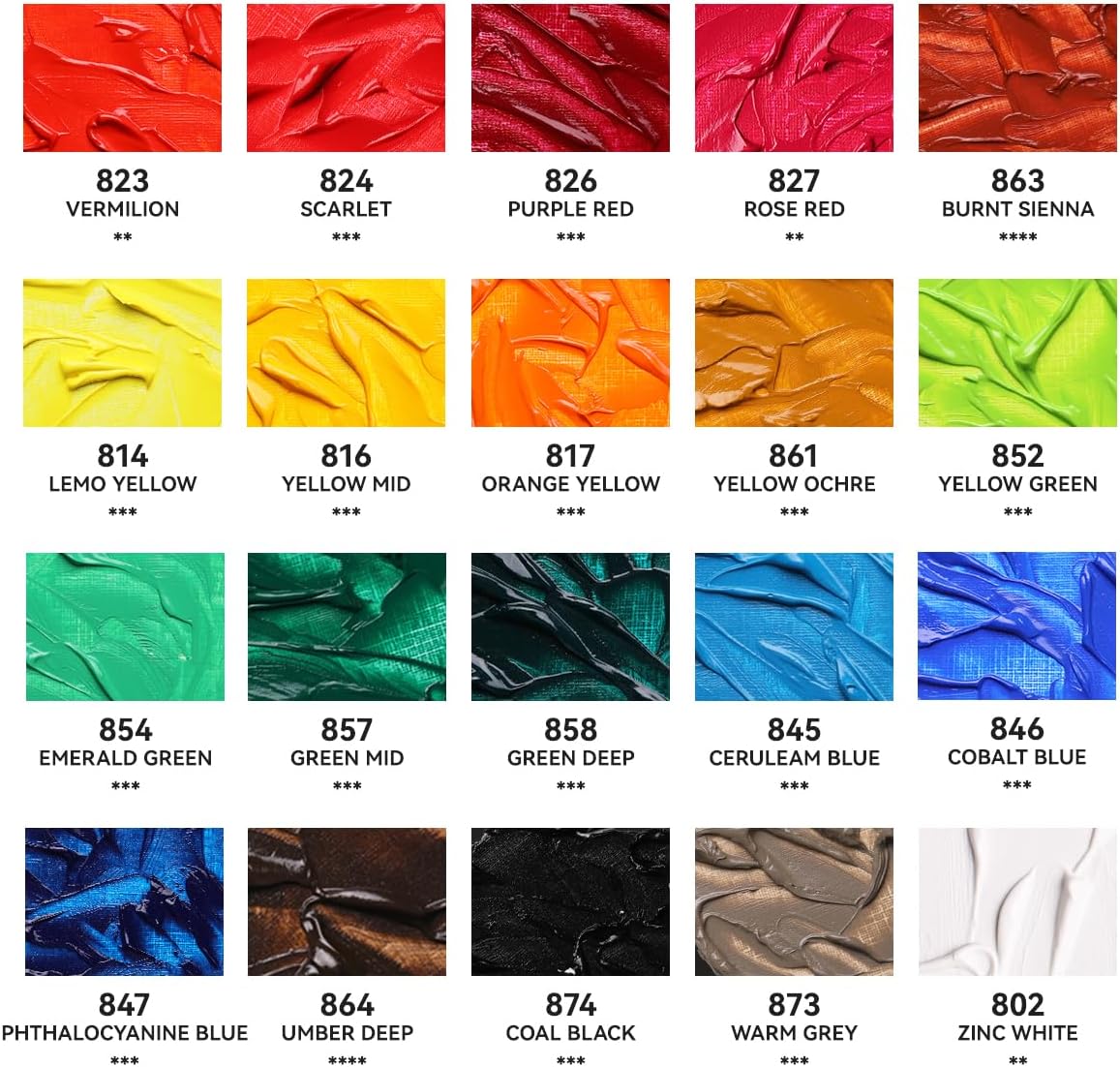 Paul Rubens Oil Paint, 20 Colors*50ml LargeTubes, Professional Oil Based Paint with High Saturation, Creamy Texture, and Consistency,Art Supplies for Artists, Students, Beginners-A Set