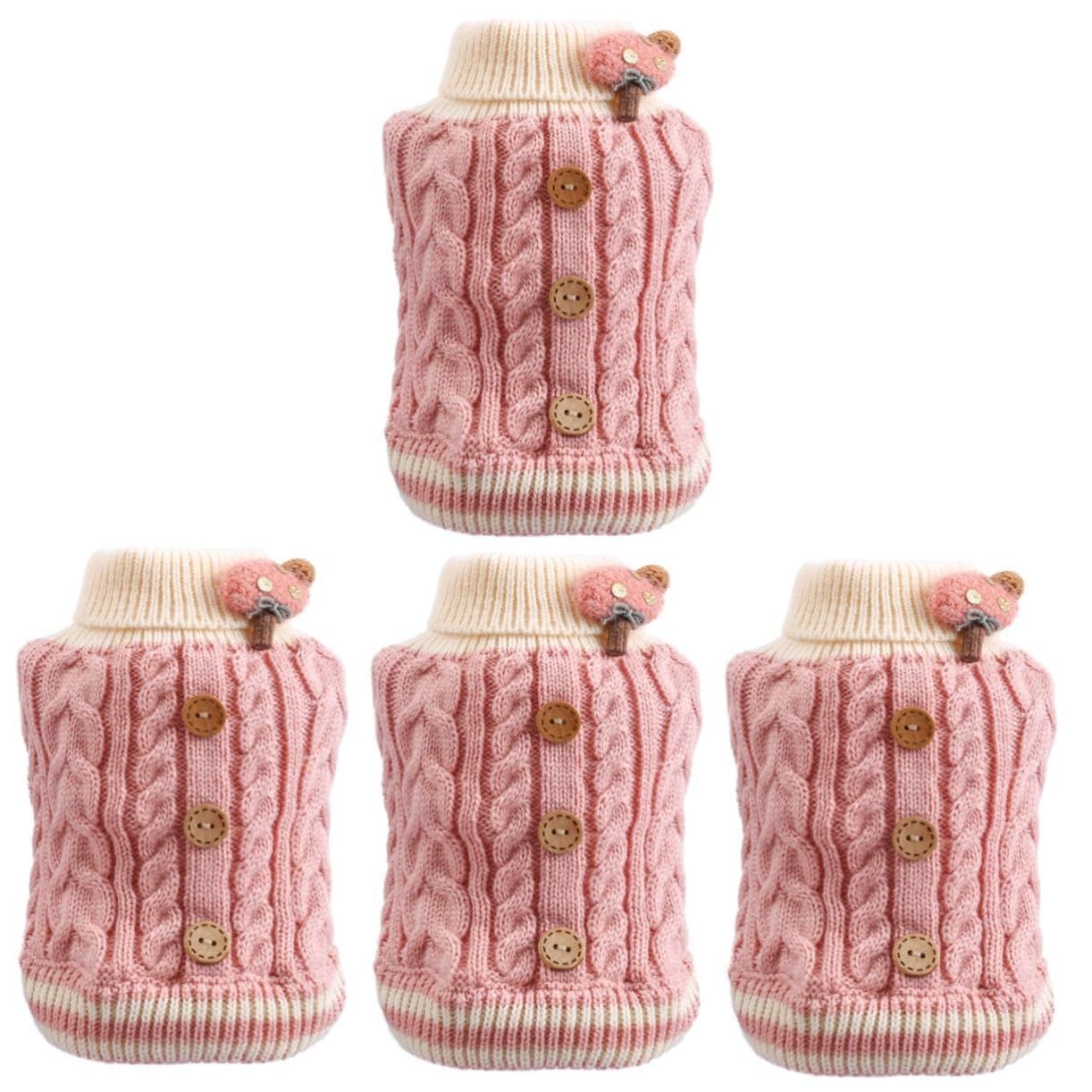 Gilet en coton pour chiot BESPORTBLE : lot de 4 chandails à capuche roses pour l'hiver