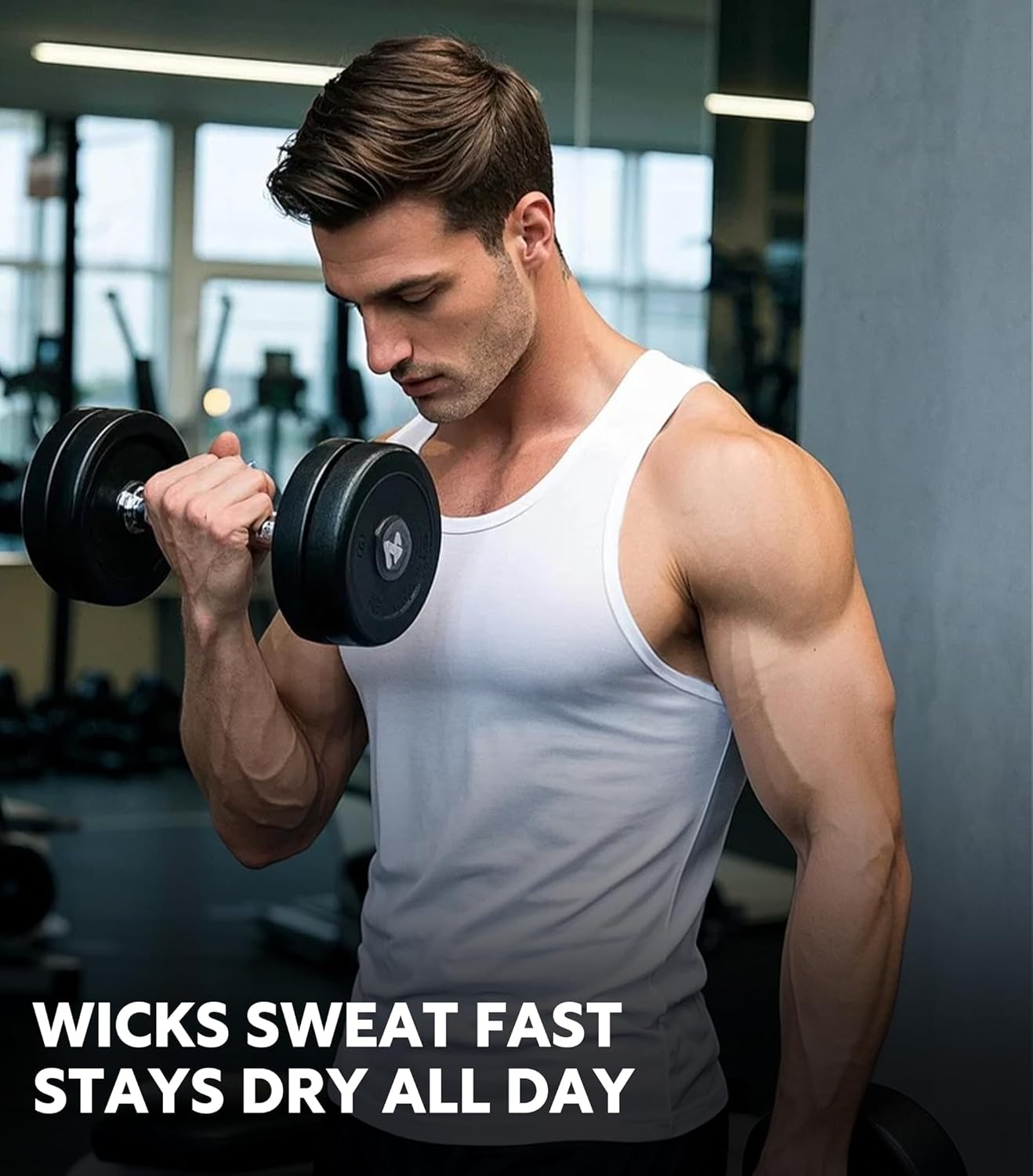 DAVID ARCHY Men's Tank Top Undershirts Moisture Wicking Quick-Dry A-Shirts Soft Silky Undershirts Tank Shirt for Men 3 Pack - Image 4