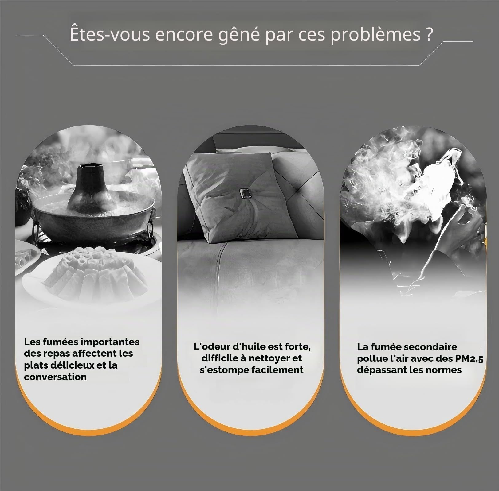 Mini Hotte de Cuisine Portable - 2 Vitesses Réglables, Filtre Amovible et Lavable, Extracteur de Fumée Sans Fil pour Barbecue d’Intérieur, Pot-au-Feu, Camping et Fumage (or)