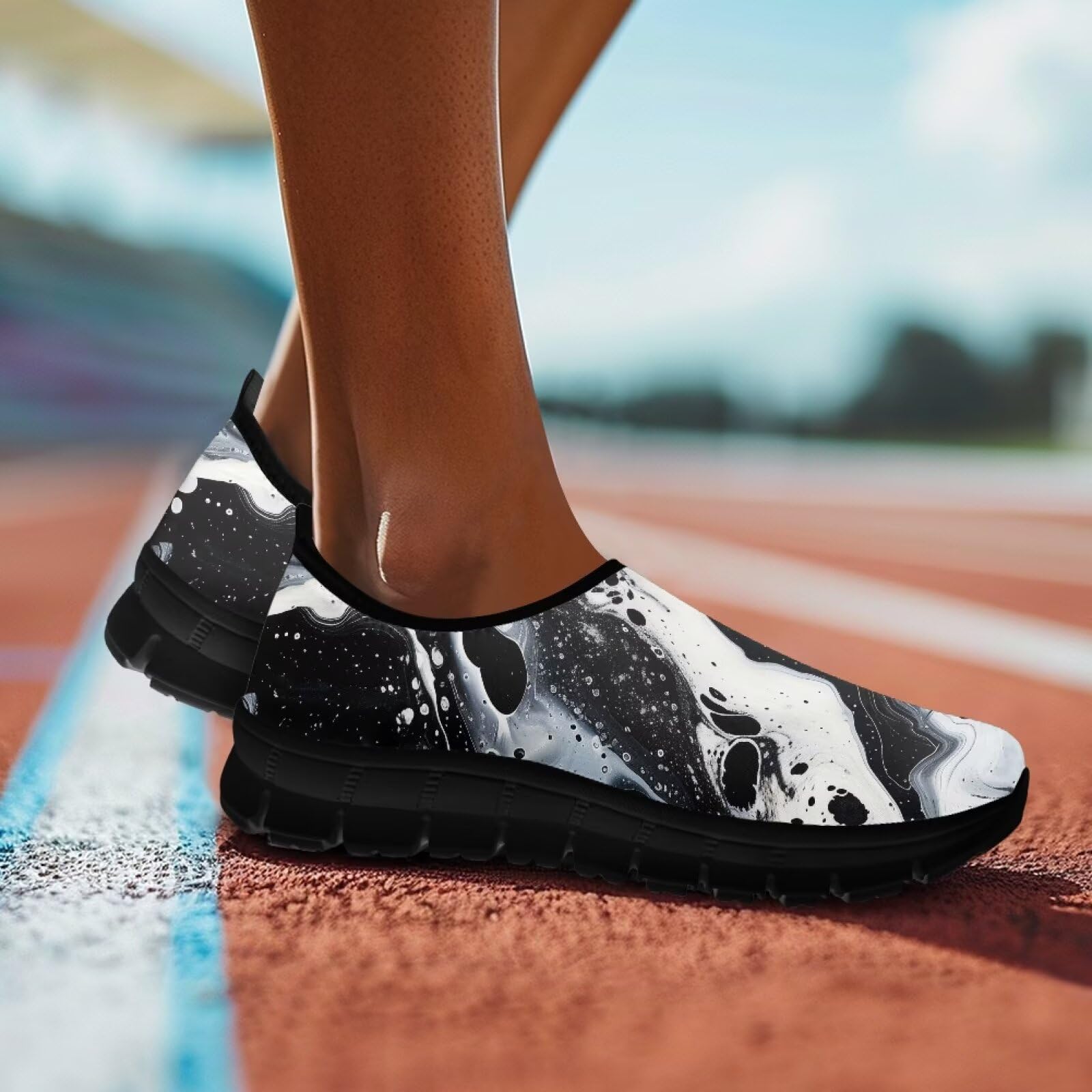 Męskie buty do biegania w mieście, lekkie podparcie łuku, oddychające mokasyny na rower, kemping, spacery, czarna podeszwa, strumień atramentu, 40 EU