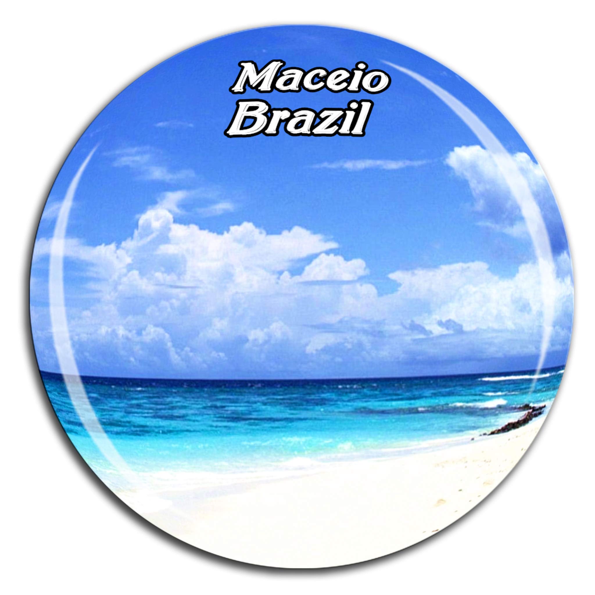Weekino Beach Maceio Brazil Fridge Magnet 3D Crystal Glass Tourist City Travel Souvenir Collection Gift Strong Refrigerator Sticker