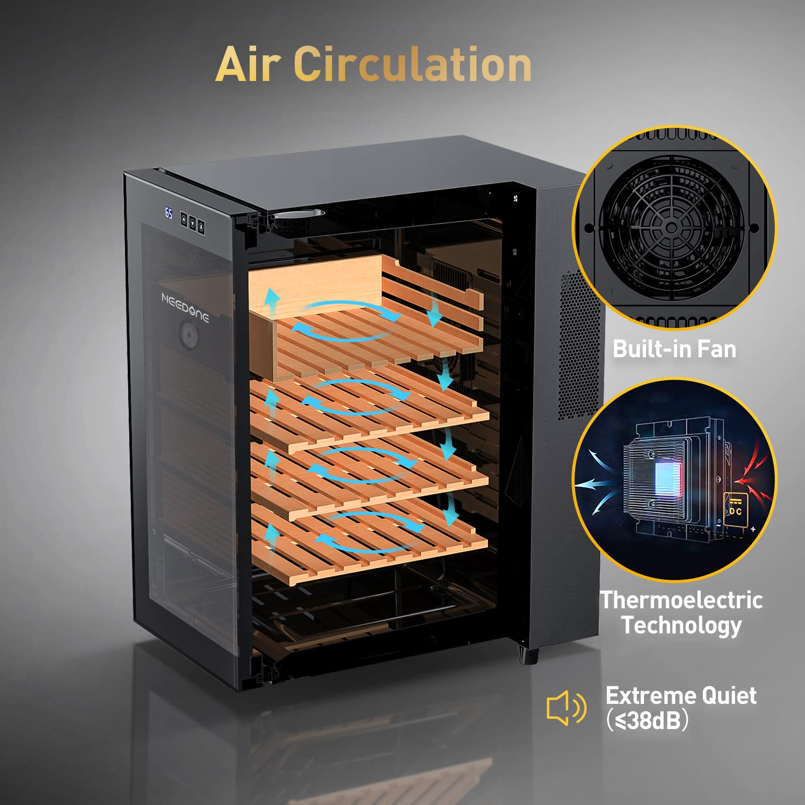 Buy NEEDONE 48L Cigar Humidor, Electronic Cigar Cooler Humidor,300