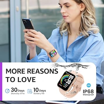 TOZO S3 Smart Watch (Answer/Make Call) Bluetooth Fitness Tracker with Heart Rate, Blood Oxygen Monitor, Sleep Monitor IP68 Waterproof 1.83-inch HD Color for Men Women Compatible with iPhone & Android