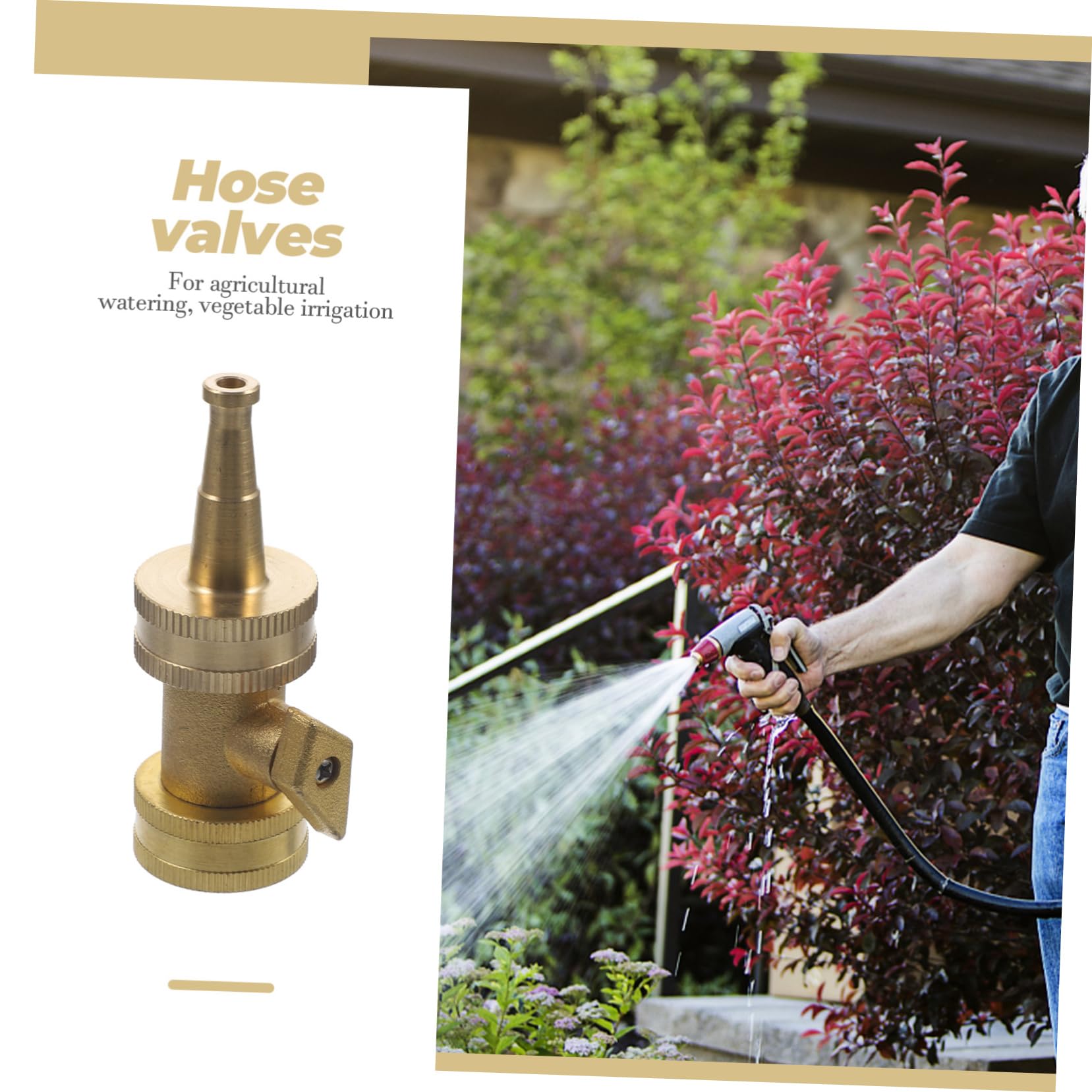 Milisten 3 Ensembles système buse de pulvérisation de tuyau buse de tuyau d'eau soupape arrosage tuyau d' arrosage extensible accessoires de jardinage vannes de tuyau laiton Golden