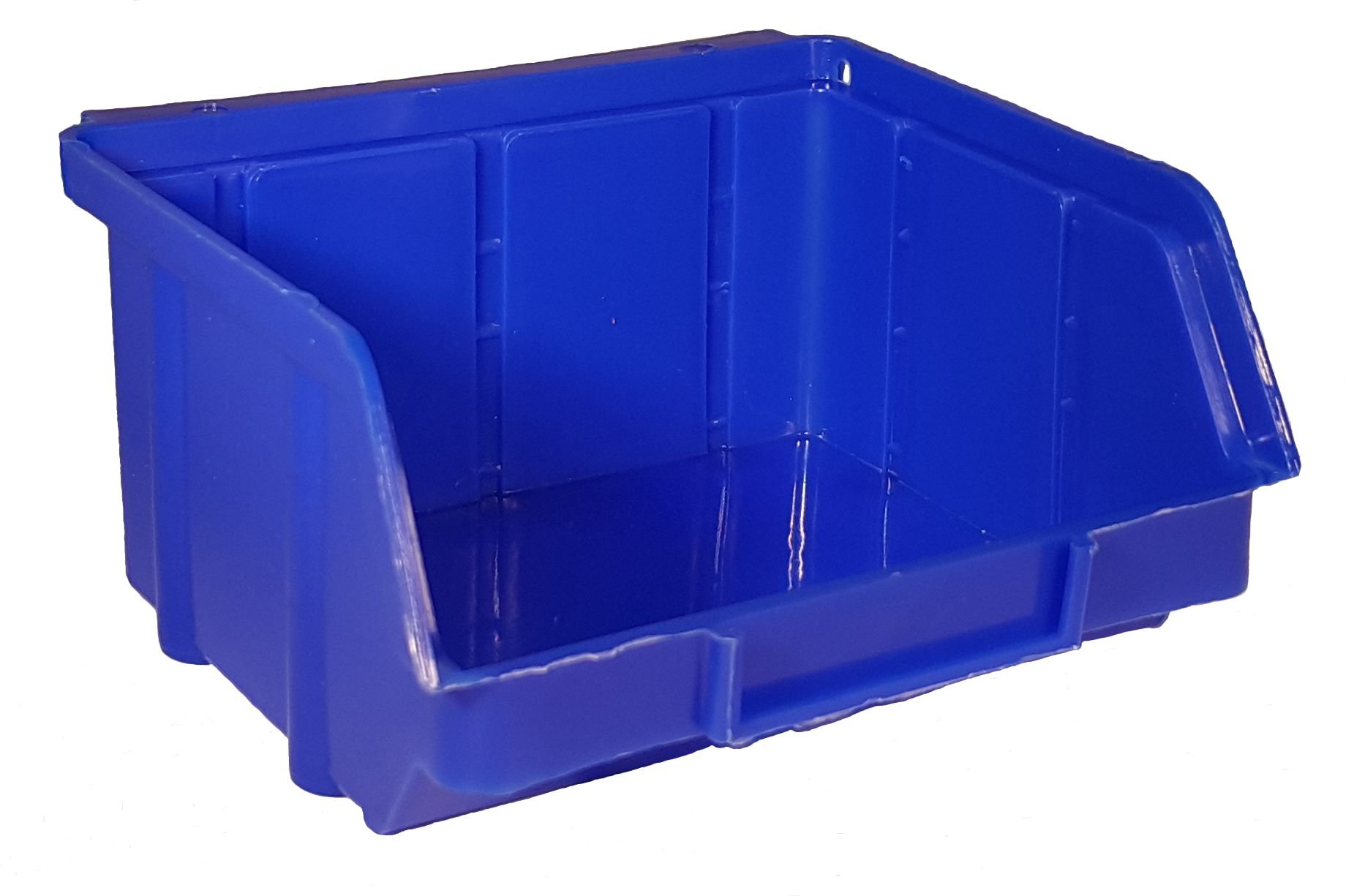 60 pezzi scatole impilabili blu GR. 1 (102 X 96 X 52 mm) Plastica PP scatola portaoggetti impilabile scatole con gancio per appendere