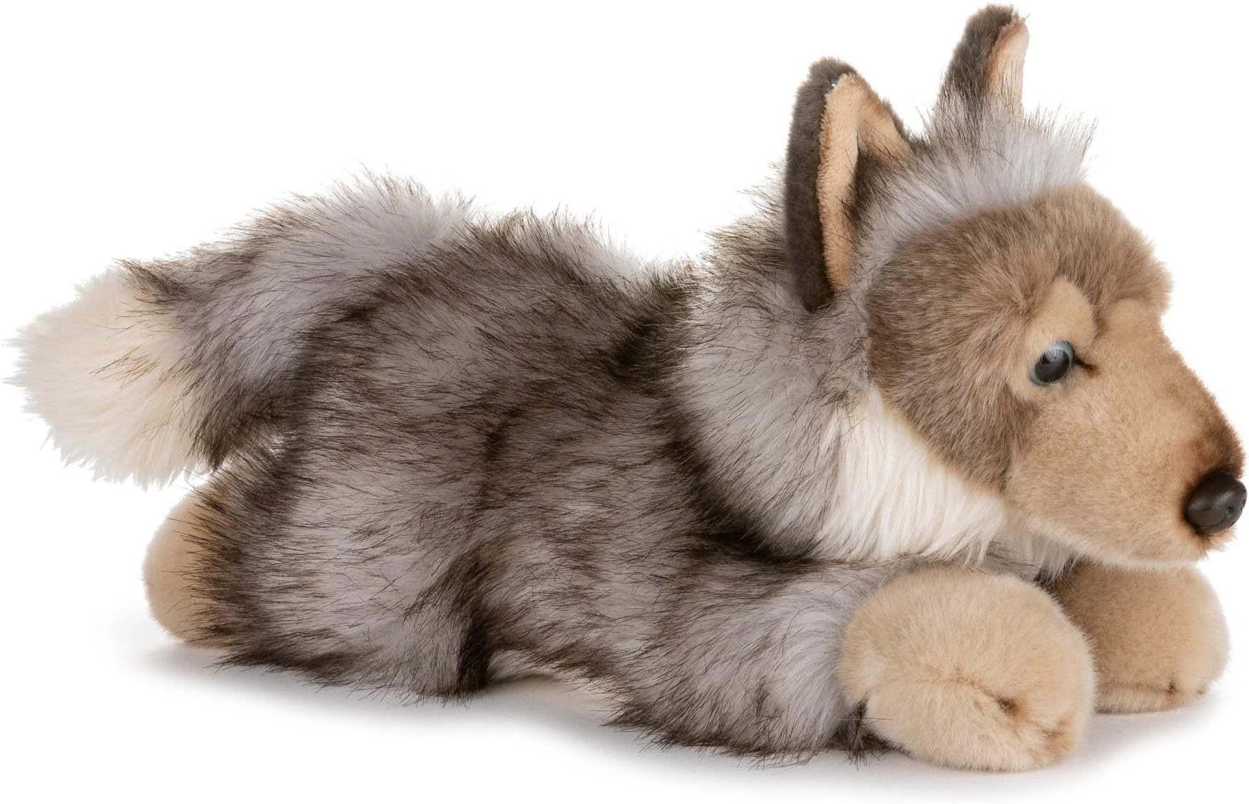 Wildlife Tree 12 Inch Stuffed Lying Wolf Plush Floppy Animal Kingdom Collection