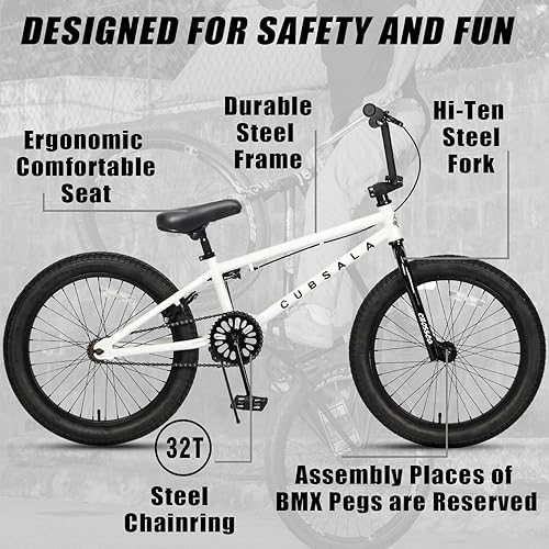 Miniatura 2 de Freestyle BMX Bike, 18 20 Inch Kids Bicycle for 5-13 Years Old Kids and Beginner Level Rider, Multiple Colors
