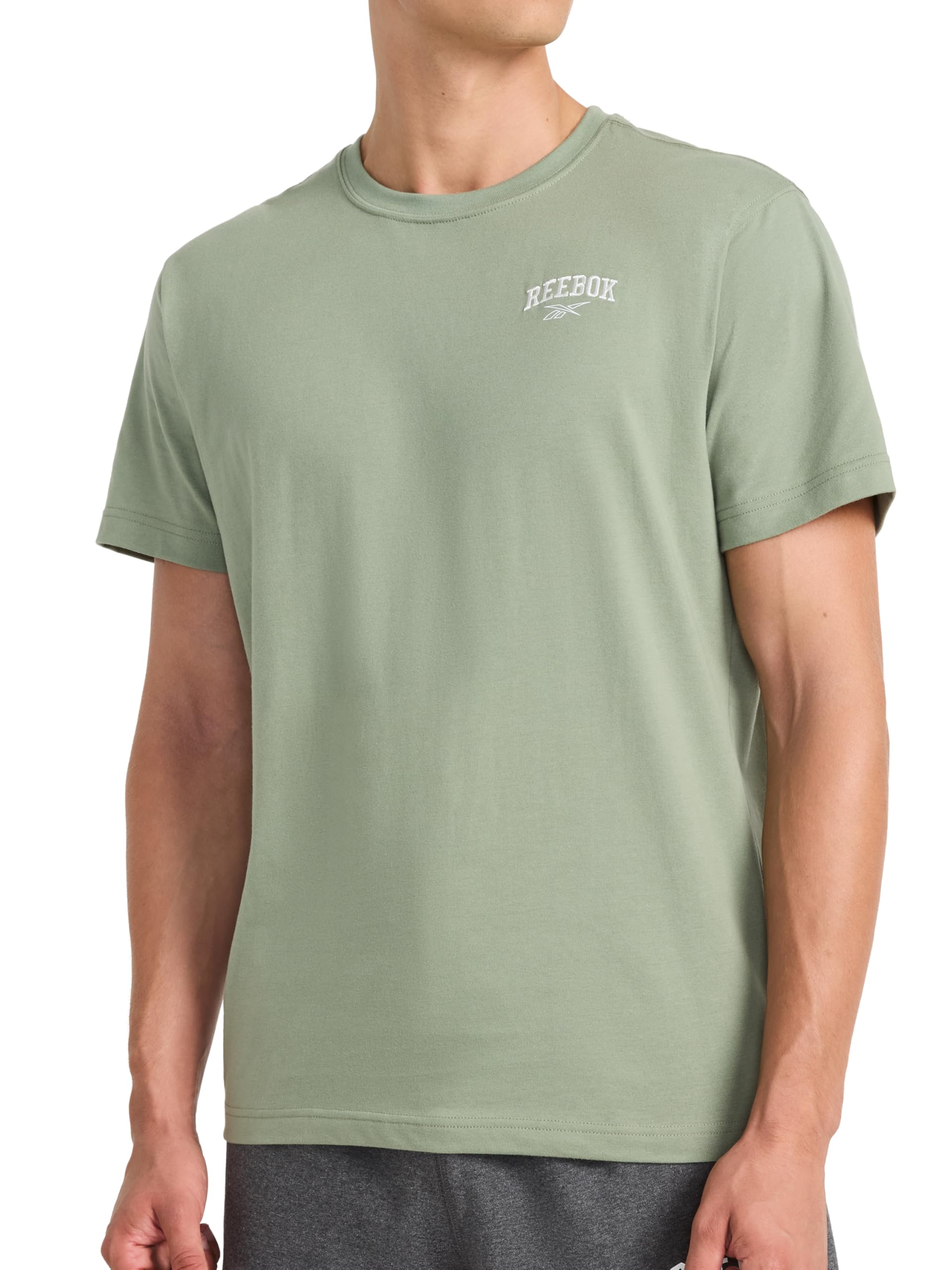 Reebok Mens Touchdown Crewneck T-Shirt Standard Fit Lightweight Cotton-Poly Fabric