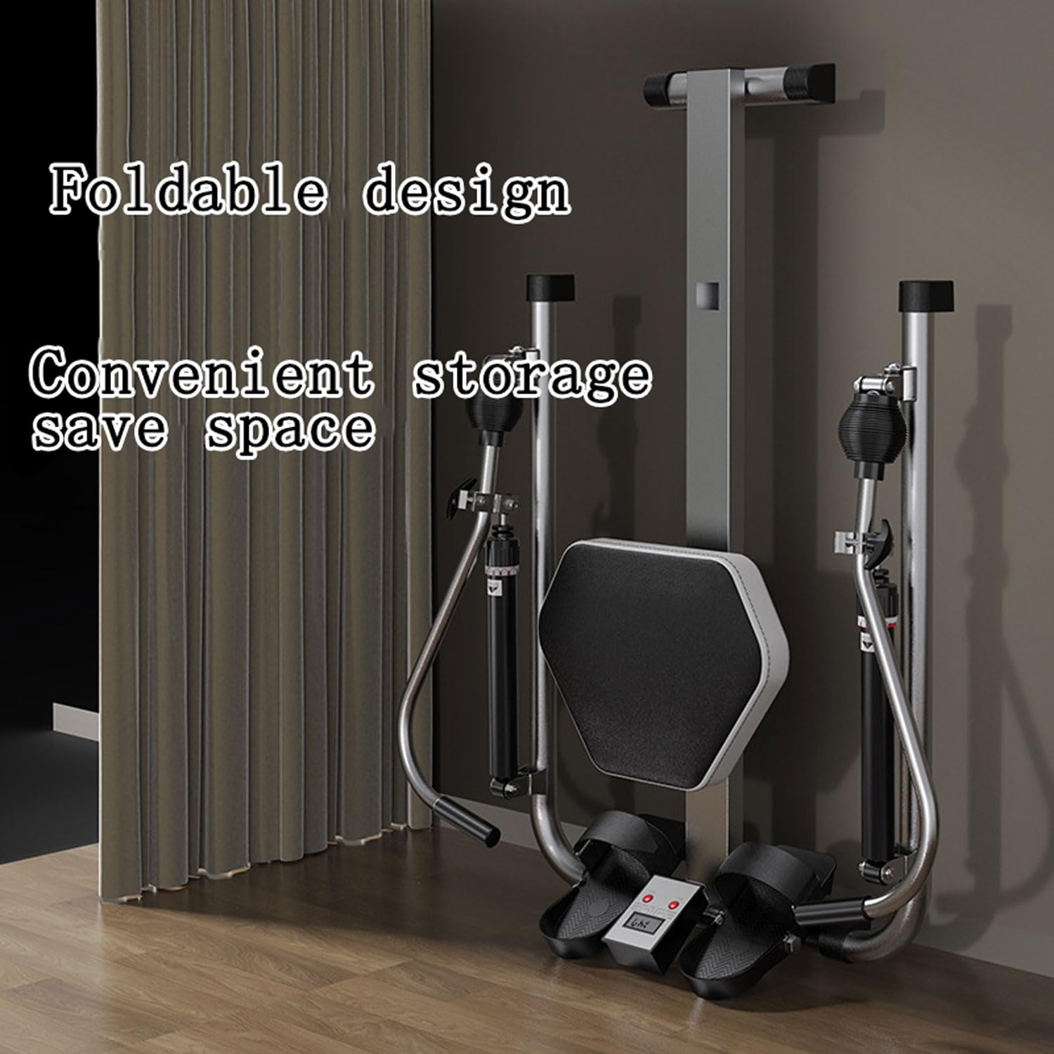 Máquinas de Remo hidráulicas para Interiores, Equipo Cardiovascular Plegable de Acero Inoxidable, máquina de Remo silenciosa con monitoreo de Datos, Movimiento Asiento cómodo, Capacidad 265 LB