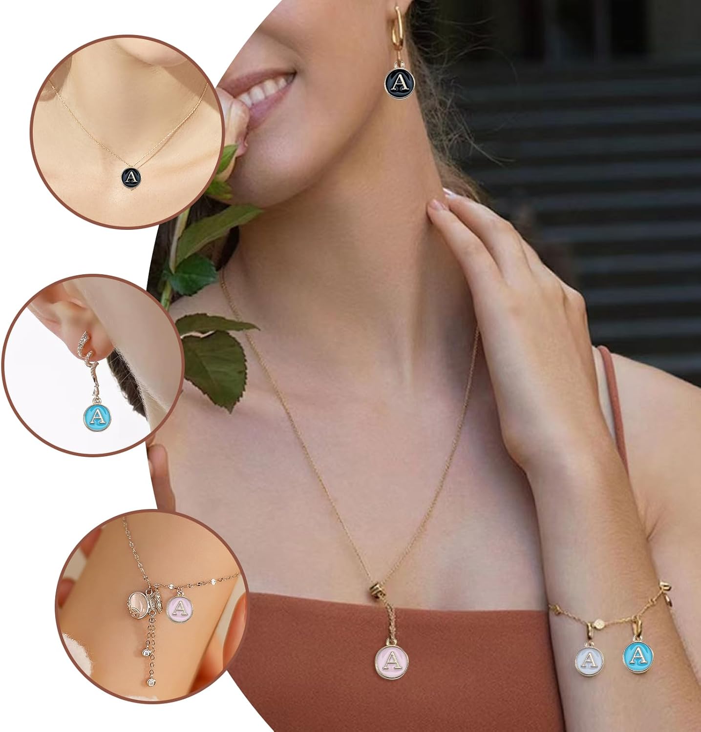 104 Pcs Letter Charms for Necklace Mixed Double Sided Alphabet Charms A-Z Letter Charms Metal Letter Charms for Necklace Earring Bracelet Jewelry Making - Image 3