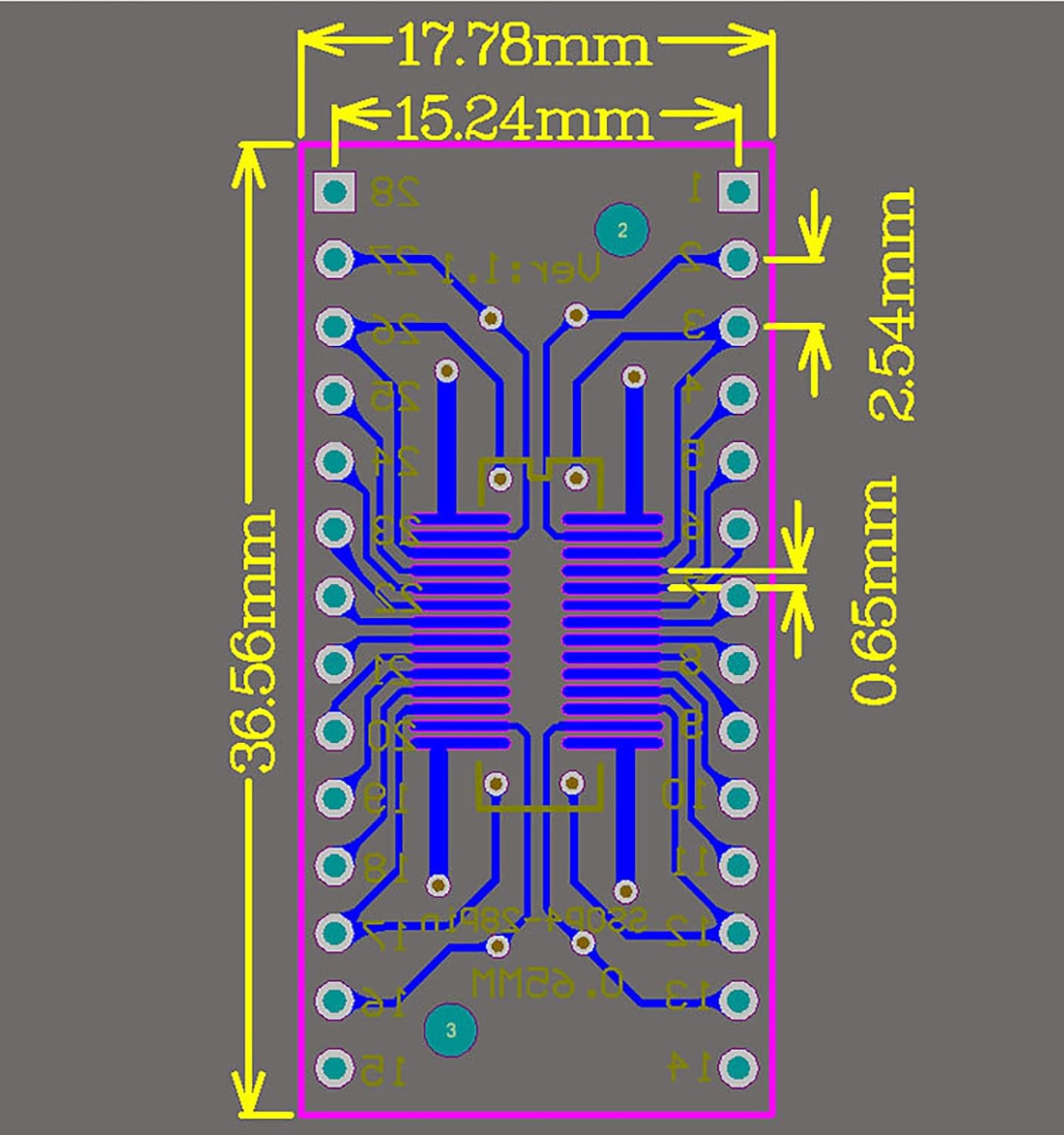20PCS LOT SO/SSOP/SOIC/MSOP SOP8 SOP10 SOP14 SOP16 SOP20 SOP24 SOP28 SOP56 IC Adapter Socket/Adapter Plate/PCB (SOP28)